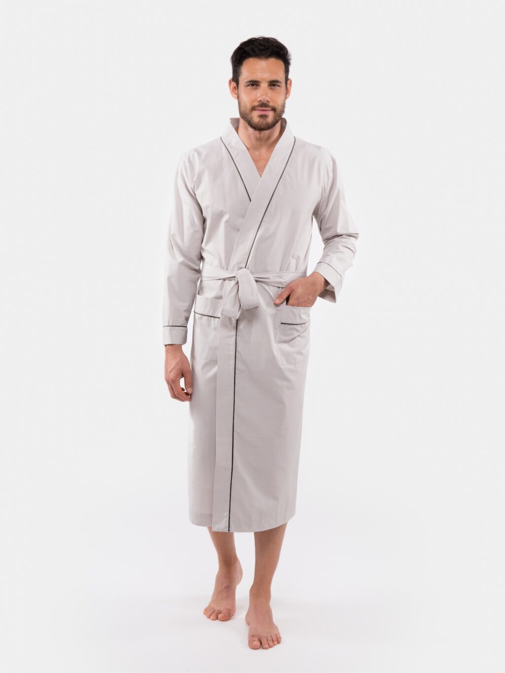 Men's Long Robe Beige