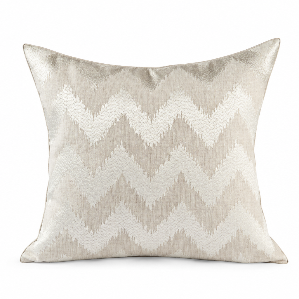 Zigzag White Cushion Cover