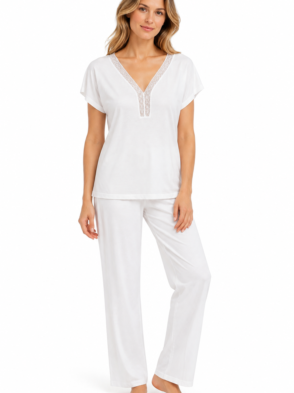 Womans white pyjamas
