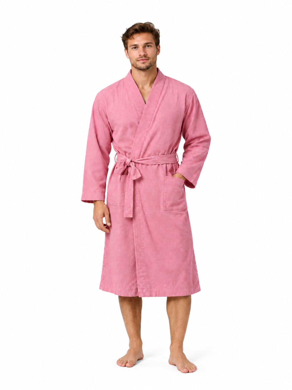 Mens red short robe