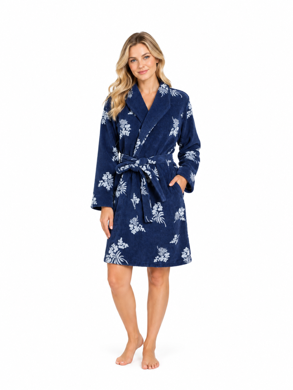 Mimosa womans short toweling robe