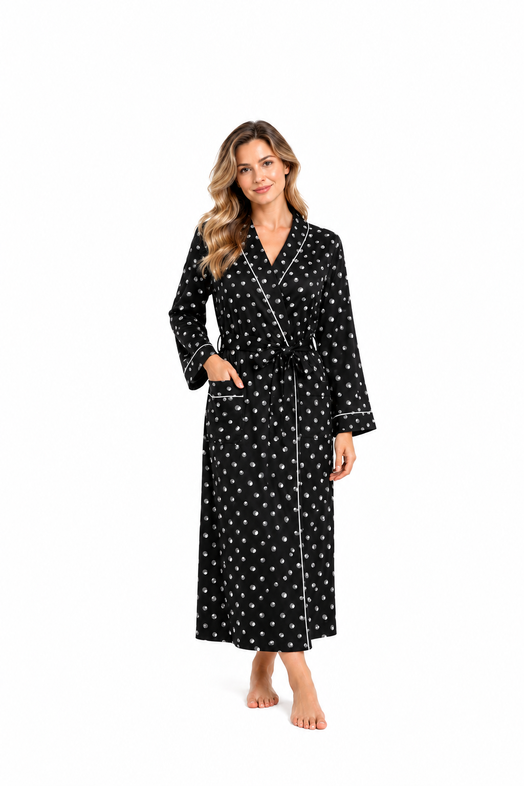 Womans black long robe